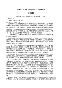 2026安徽省A10联盟高三上学期12月学情检测试题语文含答案