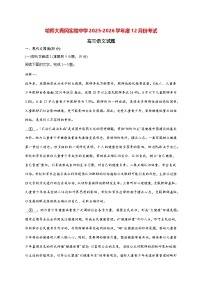 2025—2026学年黑龙江省绥化市哈尔滨师范大学青冈实验中学高三上册12月考试语文试题 [含答案]
