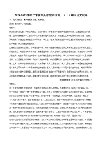 2024-2025学年广东省汕头市澄海区高一（上）期末语文试卷(含相信答案解析)