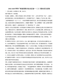 2024-2025学年广东省深圳市宝安区高一（上）期末语文试卷(含相信答案解析)
