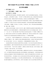 浙江省桐乡市高级中学2025-2026学年高二上学期12月月考语文试题（含答案）（含解析）
