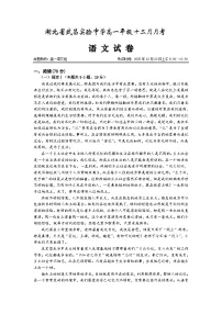 湖北省武昌实验中学2025-2026学年高一上学期12月月考语文试卷