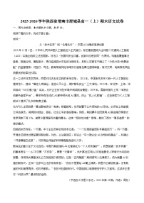 2025-2026学年陕西省渭南市澄城县高一（上）期末语文试卷-自定义类型