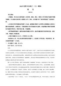 北京市丰台区2024-2025学年高二上学期期末考试语文试题 含解析