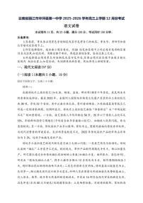 2025-2026学年云南省丽江市华坪县第一中学高三上学期12月月考考试语文试卷（有答案）