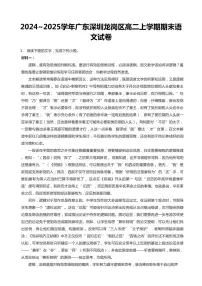2024-2025学年深圳市龙岗区高二(上)期末语文试卷含答案