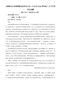 云南省文山壮族苗族自治州文山市一中2025-2026学年高二上学期12月月考语文试题（含答案）（解析版）