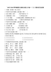 2025-2026学年黑龙江省哈尔滨九中高一（上）期末语文试卷-自定义类型