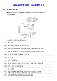 2026年高考语文复习：古诗词鉴赏 讲义（含练习题及答案）