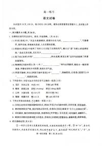 北京市顺义区2025—2026学年高一上学期期末考试语文（无答案）试卷
