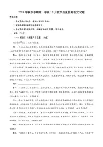 广西壮族自治区2025-2026学年高一上学期12月月考语文试题（含答案）
