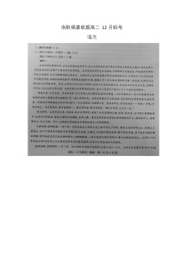 河南省洛阳市强基联盟2024-2025学年高二上学期12月月考试题语文试卷（含答案）