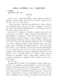 高三语文大二轮专题复习 巩固提升练26 文学类阅读（小说）＋名篇名句默写