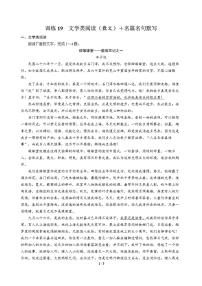 高三语文大二轮专题复习 巩固提升练19 文学类阅读（散文）＋名篇名句默写