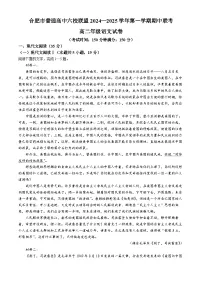 安徽省合肥市六校联盟2024-2025学年高二上学期11月期中考试语文试题(无答案)