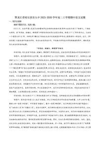 黑龙江省哈尔滨市第九中学校2025-2026学年高二上学期期中考试语文试卷（含答案）