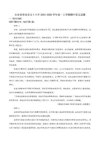 山东省青岛市第五十八中学2025-2026学年高一上学期期中测试语文试卷（含答案）