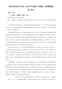 陕西省咸阳市实验中学2025-2026学年高二上学期期中（第二次质量检测）语文试题（含答案）