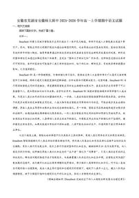 安徽省芜湖市安徽师范大学附属中学2025-2026学年高一上学期期中素质检测语文（A）试卷（含答案）