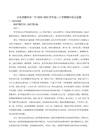 山东省枣庄市滕州市第一中学2024-2025学年高二上学期期中质量检测语文试卷（含答案）