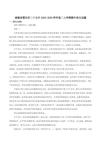 福建省莆田市第二十五中学2025-2026学年高二上学期期中考试语文试卷（含答案）