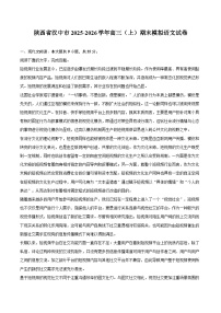 陕西省汉中市2025-2026学年高三（上）期末模拟语文试卷