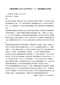 云南省曲靖市2025-2026学年高三（上）期末模拟语文试卷