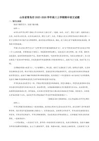 山东省青岛市2026届高三上学期期中考试语文试卷（含答案）
