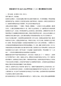 陕西省汉中市2025-2026学年高三（上）期末模拟语文试题（含答案）