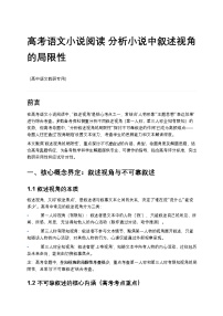 高考语文小说阅读 分析小说中叙述视角的局限性高中语文讲义