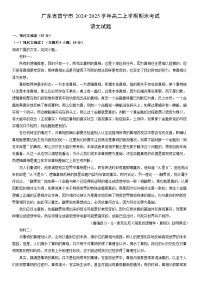 2024-2025学年广东省普宁市高二上学期期末考试语文试卷（学生版）