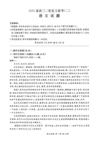 百师联盟2025届高三下学期二轮复习联考（二）语文试题及答案