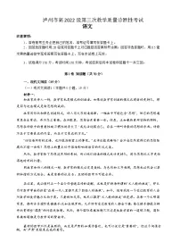 2025年四川省泸州市高三年级下学期第三次教学质量诊断性考试（泸州三诊）语文试卷（含答案）