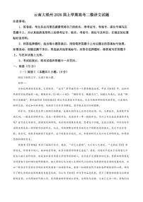 云南大理州2026届上学期高考二模语文试题（试卷+解析）