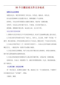 高中语文高考一轮 复习语文86个主题议论文作文分论点知识清单（共22页）