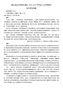 2024-2025学年湖北省武汉市部分地区高二上学期期末联考语文试卷（学生版）