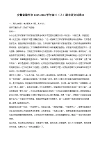 安徽省滁州市2025-2026学年高三（上）期末语文试卷B