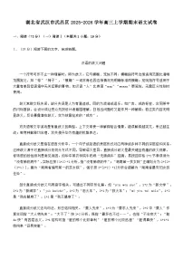 湖北省武汉市武昌区2025-2026学年高三上学期期末语文试卷 含解析