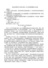 湖北省荆州市2026届高三上学期1月质量检测语文试卷（含答案）