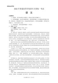 2026年全国普通高考统一高考模拟语文试题无答案