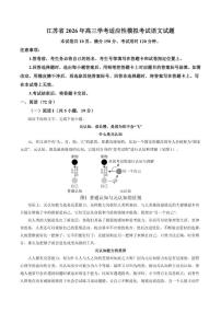 2026届江苏省高三学考适应性模拟考试语文试题（含答案）