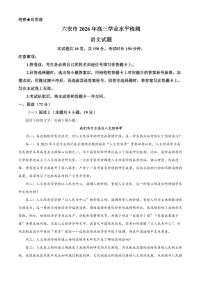 安徽六安市2025-2026学年高三上学期学业水平检测语文试题（试卷+解析）