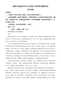 黑龙江省实验中学2026届下学期高三学年联合模拟考试语文试题（含答案）（含解析）