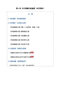 高考语文一轮-古代诗歌比较鉴赏（知识清单）（全国通用）教师版
