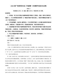 广东省深圳市2026届高三下学期第一次调研考试语文试卷（Word版附解析）