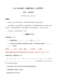 高考语文一模 突破卷03（上海专用）（全解全析）