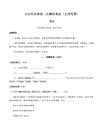 高考语文一模 突破卷04（上海专用）（考试版A4）
