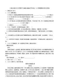 2025-2026学年上海市复旦大学附属中学高二上学期期末语文试卷（含答案）