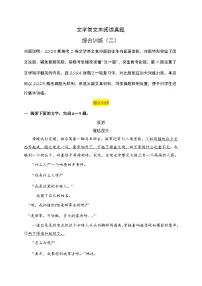 高考语文一轮复习 文学类文本阅读 讲与练02 文学类文本阅读真题综合训练（二）（2份，原卷版+解析版）