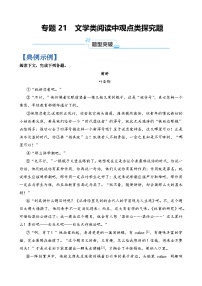 专题21 文学类阅读中观点类探究题-2024年高考语文二轮热点题型归纳与变式演练（上海专用）（原卷版）
